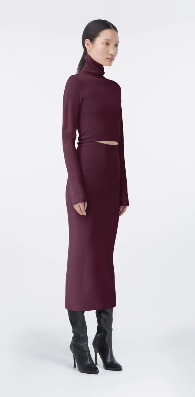 GAUGE81 Suno Long Sleeve Sweater Dress Merlot Size XS small